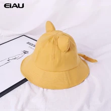 Милая Рыбацкая шляпа с кошачьими ушками, родитель-Детские шапочки, женские летние солнцезащитные шляпы, милые шляпы с регулируемой шириной для девочек