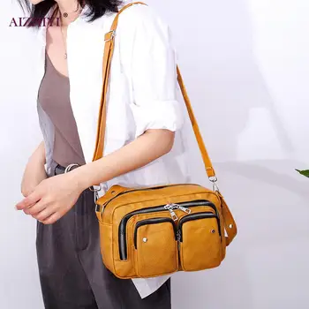

Wome Fashion Multi-Pocket n Shoulder Bag Leather Messenger Crossbody Satchel Bags Classic Elegant Crossbody Shoulder Bag