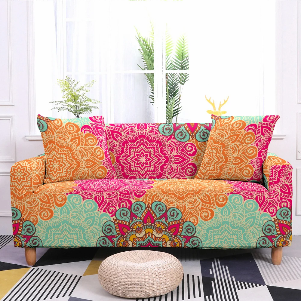 3D Mandala Stretch Slipcovers 7 Chair And Sofa Covers