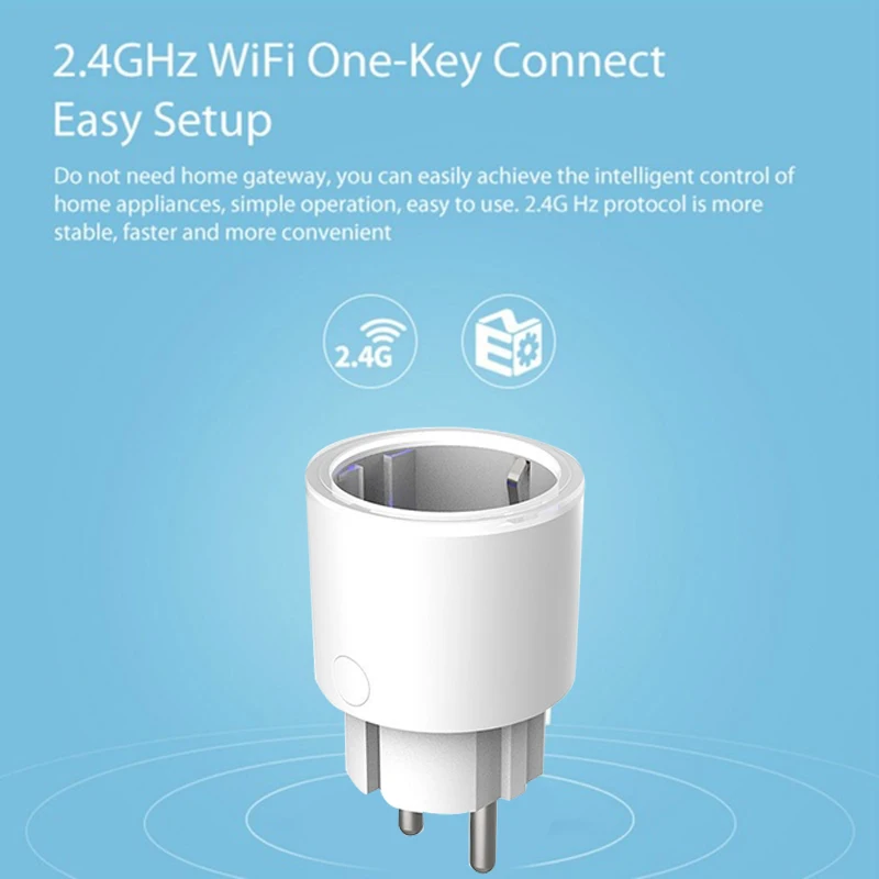

1/8Pcs Smart Socket WIFI Switch Smart Home 100-240V 10A EU Plug Timing Socket Wireless Voice Control With Alexa Google Home