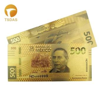 

500 Pesos Mexico Banknotes in 24K Gold Plated as Gifts Home Decoration