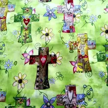 50X105 см христианский зеленый хлопок ткань для девочек одежда домашний текстиль Чехлы для подушек сумки DIY-BK692