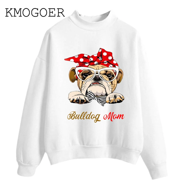 Power Bulldog/женские толстовки с принтом для мамы; флисовая Повседневная Толстовка с длинными рукавами; женские свитера в стиле Харадзюку; топы; уличная одежда; подарок для девочки