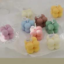 1pc Mini Cube Wax Fragrance Candle Bubble Soy Scented Candles Home Geometric Decoration Wedding Birthday Party Relaxing Candles