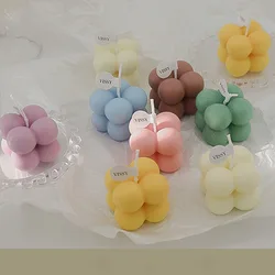1pc Mini Cube Wax Fragrance Candle Bubble Soy Scented Candles Home Geometric Decoration Wedding Birthday Party Relaxing Candles