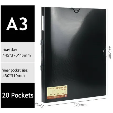20 Pockets 20 карманов буклет А3 папка бумажный Органайзер Дисплей книга Прозрачная ПВХ Сумка для документов А3 бумажный файл Органайзер - Цвет: 20 Pockets