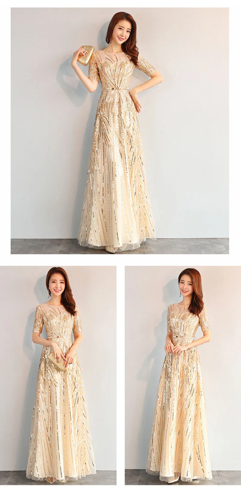 Woman Dresses for Party and Wedding Elegant Women Sexy Dress Lace Appliques A-Line Gold Bridesmaid Dresses Vestido Azul Marino