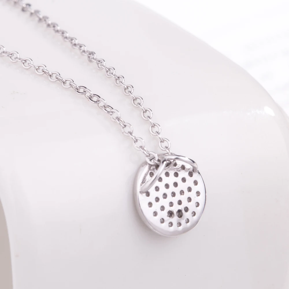 925 Серебряное ожерелье для женщин Минималистичная круглая подвеска цепочка для ключицы цельное серебро не выцветает женское серебряное ювелирное изделие