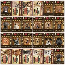 [Kelly66] собака Пудель чау-чау Лабрадор боксер металлический знак оловянный плакат табличка для домашнего декора настенная живопись 20*30 см размер Dy98
