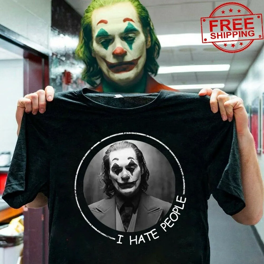 Бесплатная доставка футболка Joker I Hate People Joaquin Phoenix 2019 рубашка для фанатов S 3Xl США