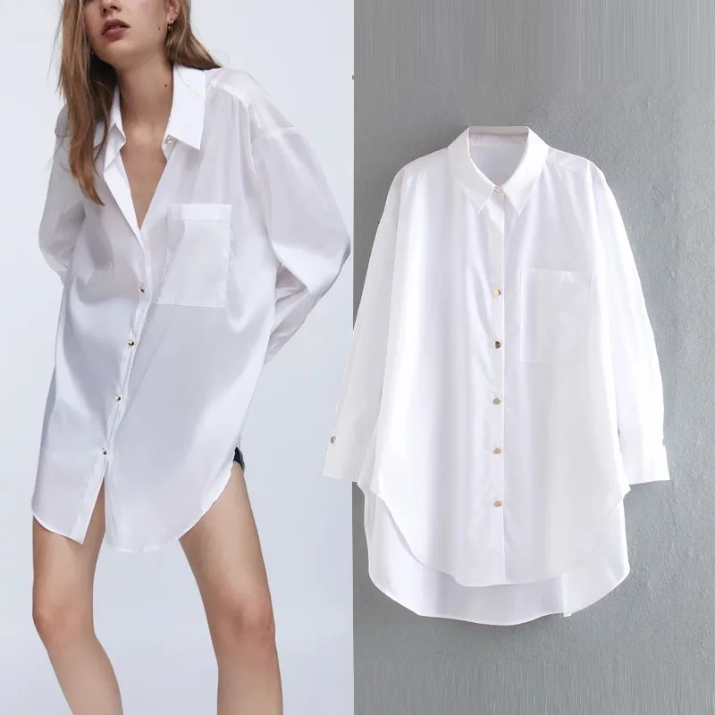 2021 Oversized Blouse White Button Up Shirts Women Tops Summer Fashion  Ladies Long Sleeve Big Size Woman Long Shirt Tunic - Blouses u0026 Shirts -  AliExpress