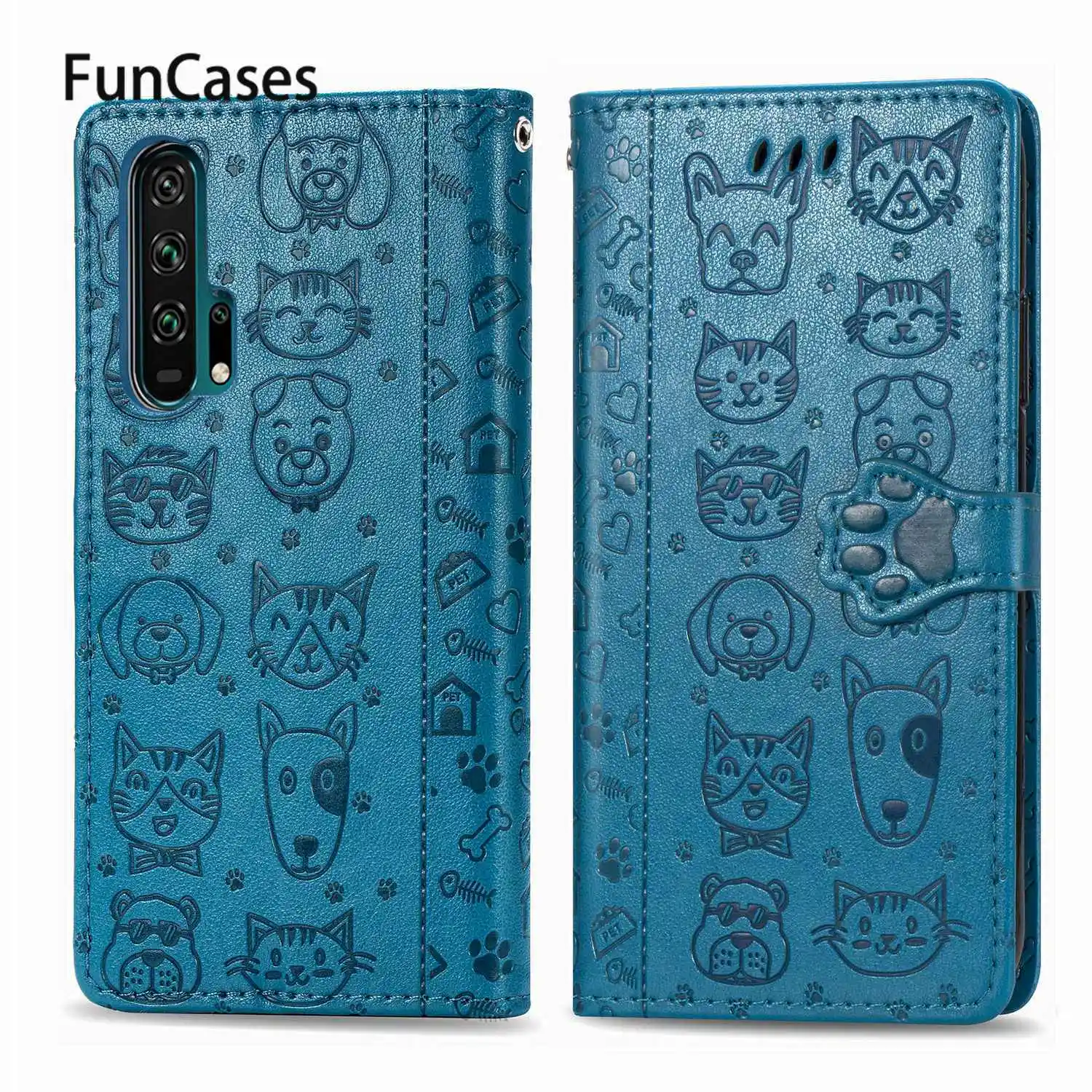 Plastik Kasus Penutup untuk Capa Huawei Y9 Prime 2019 Lucu PU Kulit Dompet Case Huawei Honor 20 Pro P30 Mate 30 Lite P40 P Smart Z