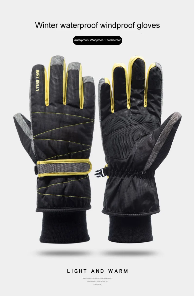 Luvas de esqui unisex inverno tela toque