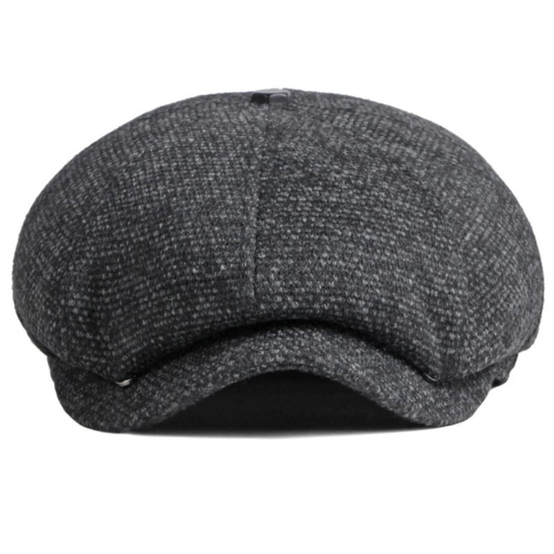 HT3747 Beret Men Women Autumn Winter Hat Octagonal  Cap New Warm Artist Painter Wool Beret Hat Male Female Flat Beret Cap 3