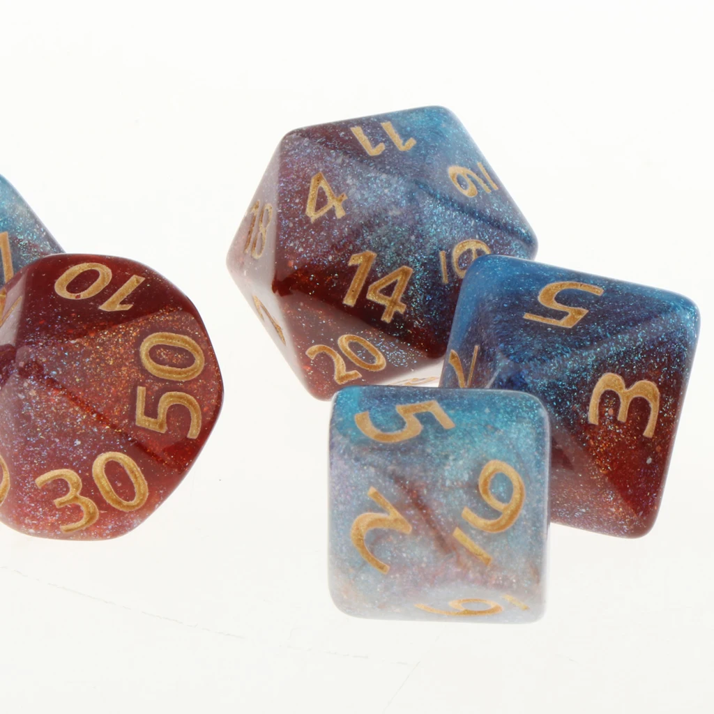 7Pc Multi-sided Dices Set D4-D20 MTG DND RPG Board Game Dice for D&D Roleplaying Party Casino Table Game Toy