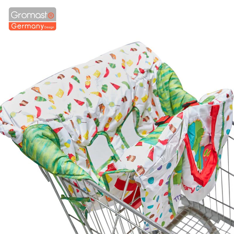 Моющиеся складные детские подушки для покупок на колесиках, Детские Чехлы для супермаркетов, Защитные чехлы для стульев, 2 в 1 - Цвет: Green