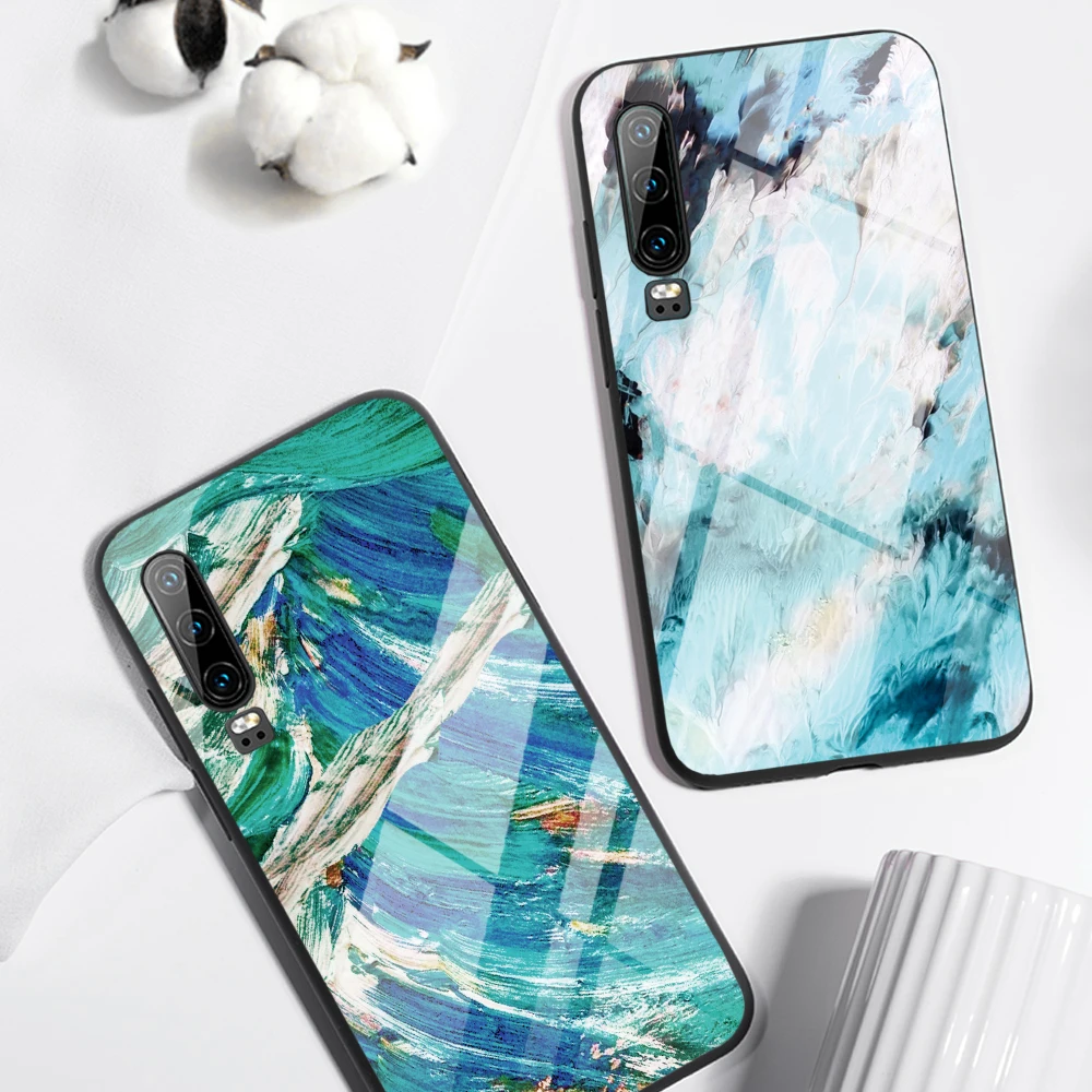 

Fashion Painting Cases for Huawei P30 P20 Lite For Huawei Mate 20 Lite P Smart Z Nova 3 Honor 9 10 Lite 8X Tempered Glass Cases
