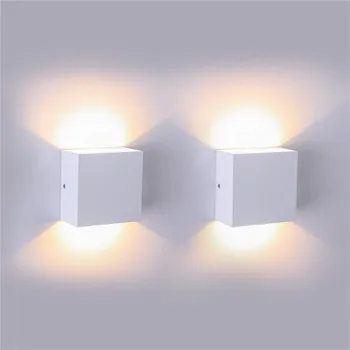 

2pcs/ LOT Modern 6w LED Wall Lamp Aluminum Up and Down Wall Lights Bedside Corridor Aside Wall Lamp Indoor Wall Lighting ML06X