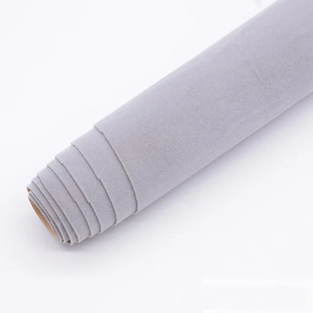Light Grey 45 см* 1 м бархатная ткань липкий задний клей задние листы флокированная ткань для DIY дизайна - Цвет: Light Grey