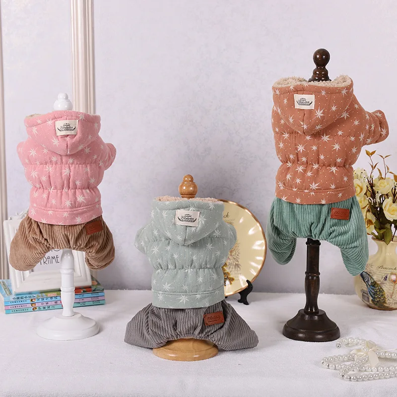 Теплое пальто для собак зимняя одежда домашних животных комбинезоны чихуахуа