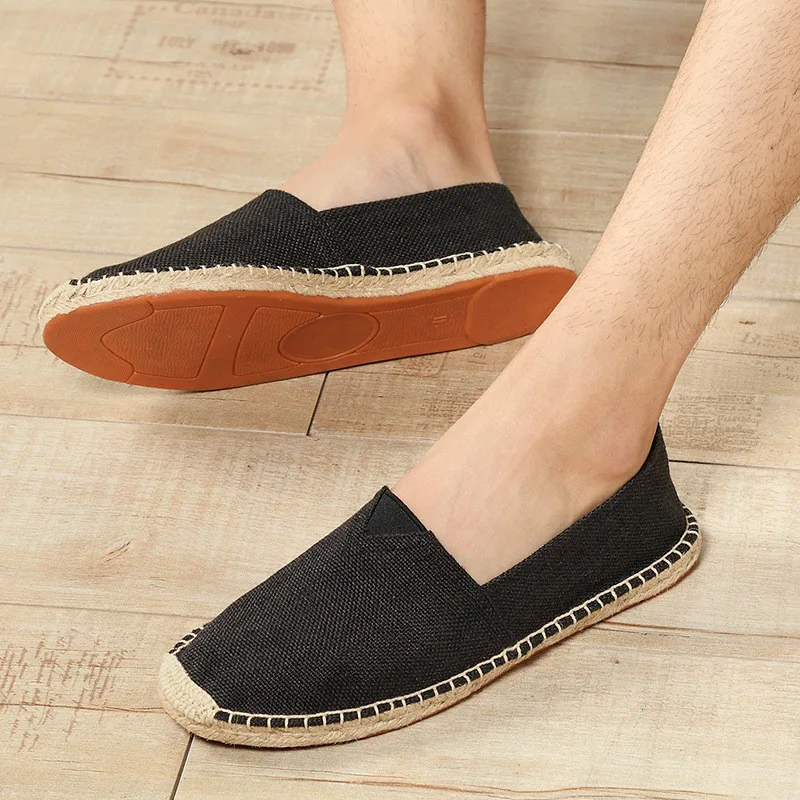 Unisex Size35-44 Linnen Schoenen Mannen Loafers Zomer Zwarte Schoenen Mannen Sneakers Slip Op Schoenen Espadrille Homme - AliExpress Schoenen