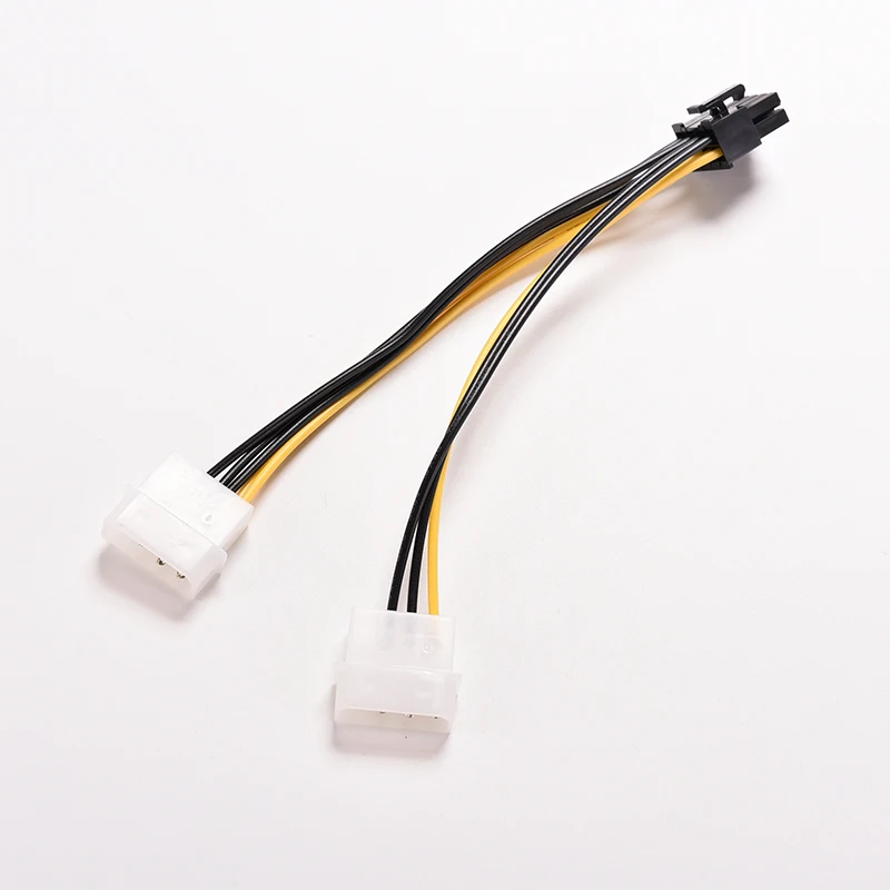 

New Card Power Cable Adapter 16cm 8 Pin PCI Express Male To Dual LP4 4Pin Molex IDE PCI-E graphic Video