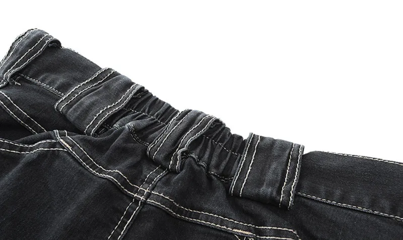 KIOVNO Men's Cargo Denim Shorts With Multi Pockets Military Style Jeans Shorts For Male Outdoor Blue Black (5)