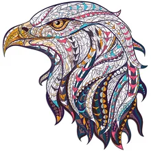 

6 Design Wooden Jigsaw White Eagle Kids Gift Game Unique Shape Artwork Toy Colorful Wood Puzzle 100 200 Pieces Item Adult Party