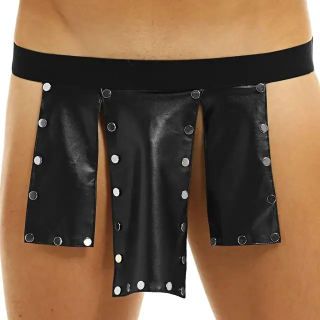 Leather Polaroid Sex - Scottish Kilt Men Underwear Panel Faux Leather Low Rise Metal Studded Kilt  Homme Gay Sexy Erotic Underwear Mini Skirt Lingerie - AliExpress Novelty &  Special Use