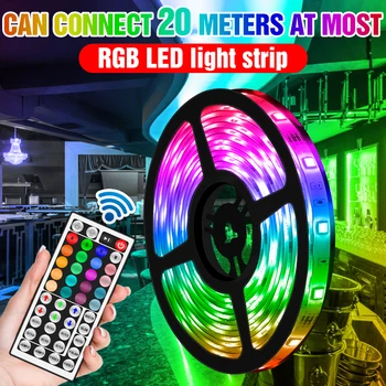 

5050SMD Lamp Tape LED Strip Light RGB Flexible Diode Tape DC12V Waterproof Lamp Strip US EU UK Plug Home TV Decorate Backlight