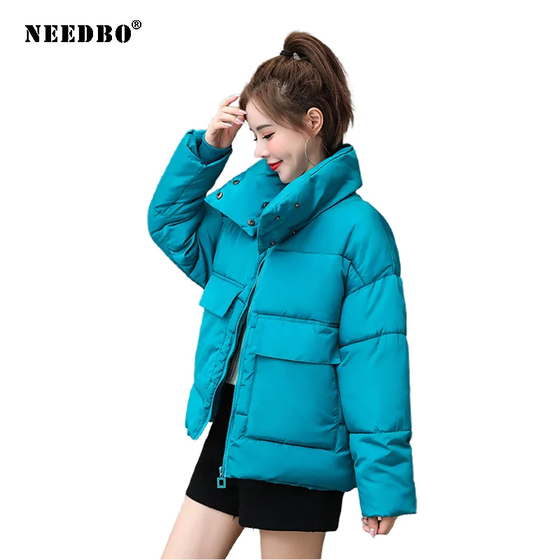 

NEEDBO Winter Jacket Women 2020 Plus Size Loose Casual Woman Winter Coats and Puffer Jackets Padded Stand Collar Parka Outwear