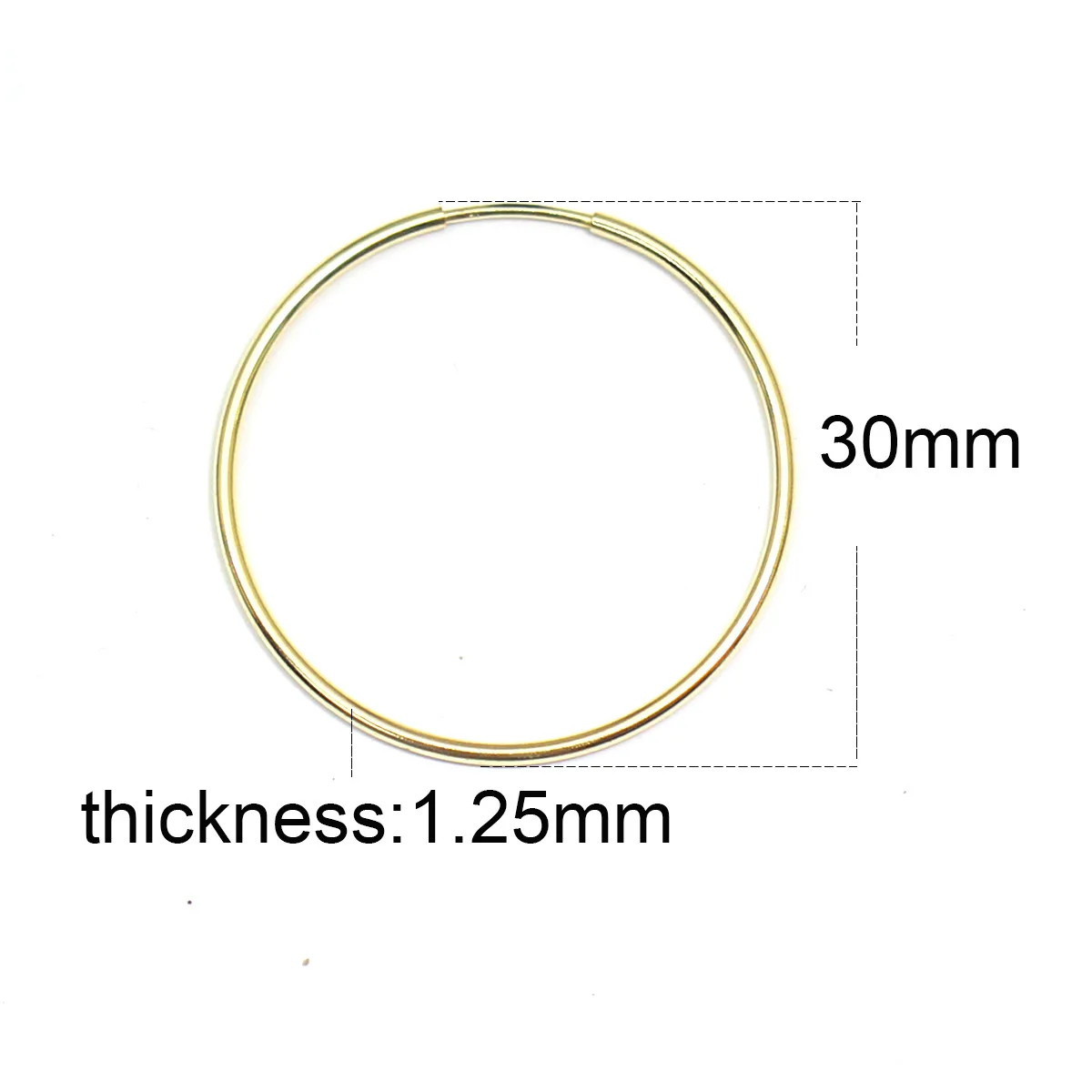 Beadsnice 40048smt4 позолоченные серьги-кольца 12 мм бесконечные обручи минималистичные серьги компоненты ювелирных изделий