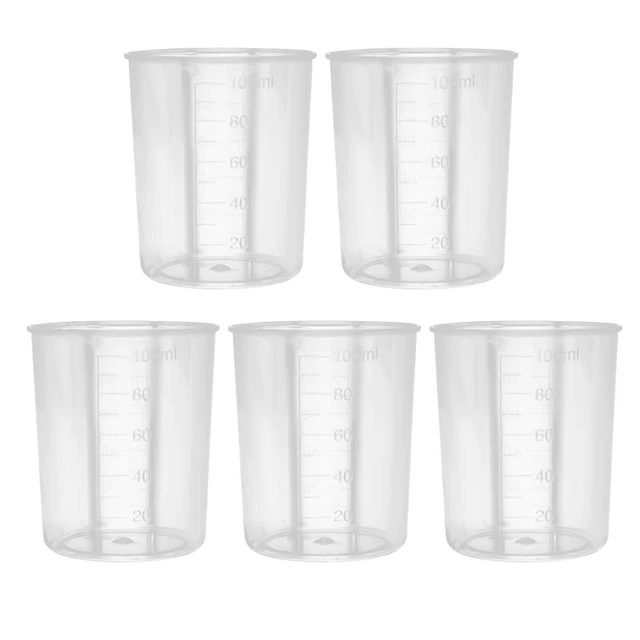 100 ML 10Pcs Plastic Graduated Measuring Cup Liquid Container Epoxy Resin  Silicone Making Tool Transparent Mixing Cup - AliExpress