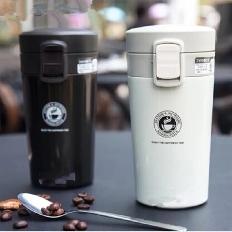 380ML Double Wall Stainless Steel Coffee Cups Mugs Leak-proof Thermal Bottle Cup 