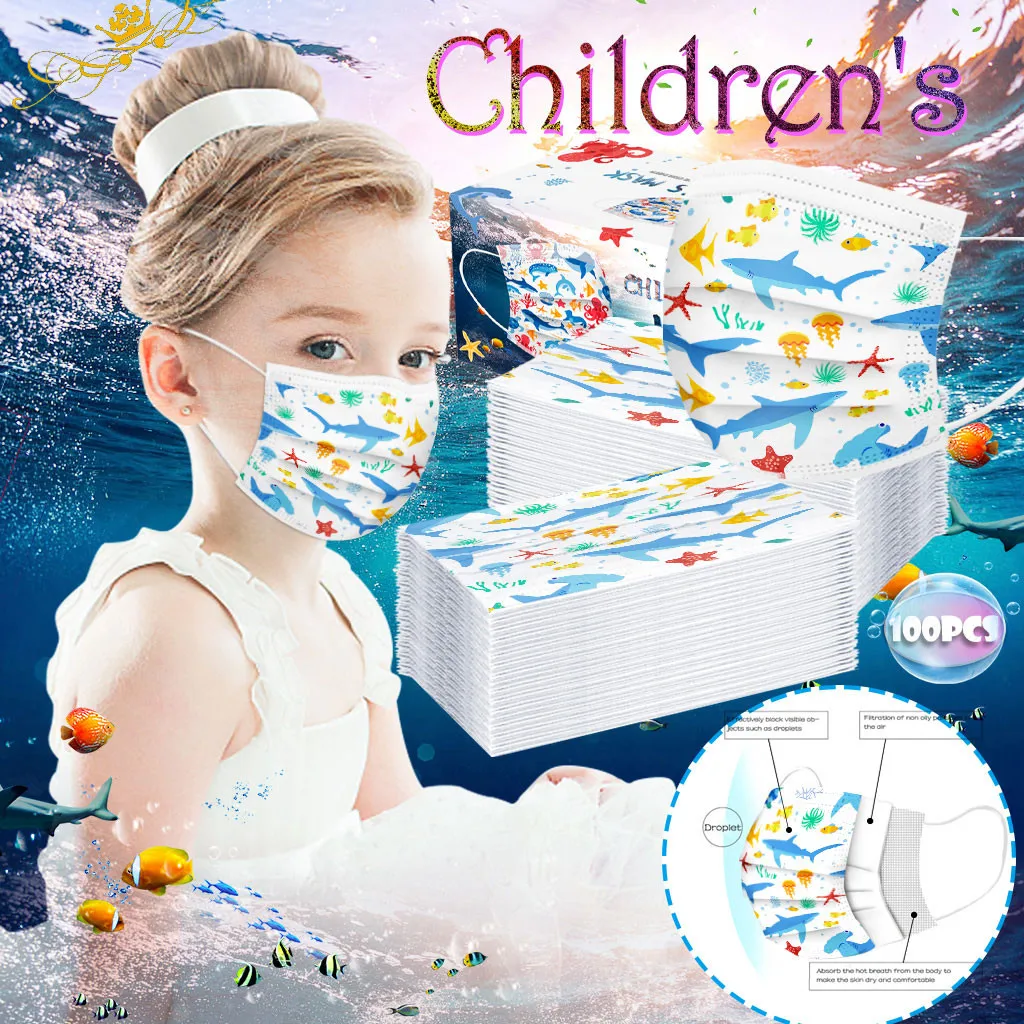 10/20/30/40/50/100pcs Children's mask Disposable Face Mask 3Ply Ear Loop Mouth caps washable Facemask Cover Mascarilla | Безопасность
