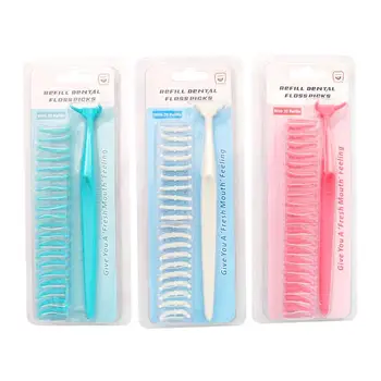 

3 Boxes Oral Cleaning Supplies Replaceable Floss Picks Toothpick Stick Kit Tooth Care Cleaner for Women Family Senior