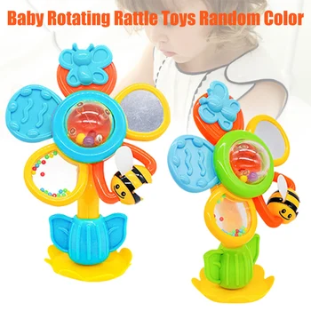 

Baby Sun Flower Rotating Rattle Toys Ferris Wheel Suction Cup Colorful Beads NSV775