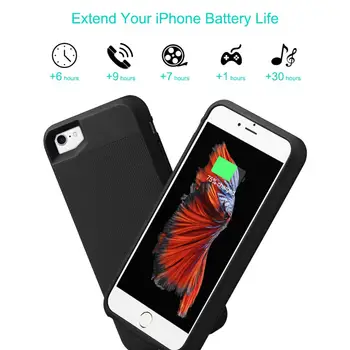 

Battery Charger Case for iPhone 7 8 Battery Case Power Bank Charging Case Power Case Charger Ultra Slim External Back Pack
