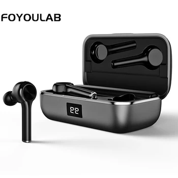 

FOYOULAB Earphone For Bass Luxury Design TWS True Wireless Earbuds Touch Control Type-C Charging Bluetooth V5 Headset With Mic