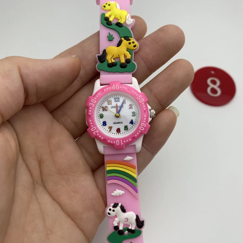 

High Quality Canvas Strap Watch for Kids Fashion Cartoon Pink Butterfly Girl Wrist Watch Casual Quartz Clock Birthday Gifts