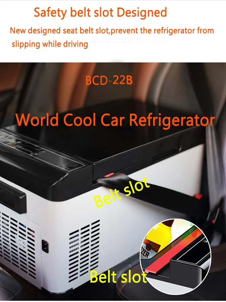 22L AC/DC12/24V auto vehicle camping Refrigerator Cooler Home Fridge Compressor small Freezer fridge ice box Cool-20 Deg.C