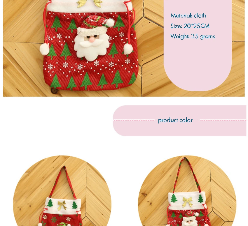 Christmas Candy Handbag Fabrics Portable Cute Xmas Gift Bags Santa Claus/Snowman Handbag Christmas Ornaments Home Decoration