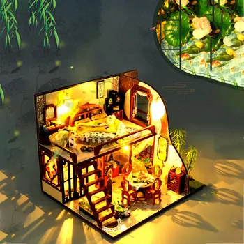 

DIY Miniature Dollhouse Kit House with Furniture Sets Valentines Birthday Gifts Dollhouse Toys for Children Birthday Gifts Case