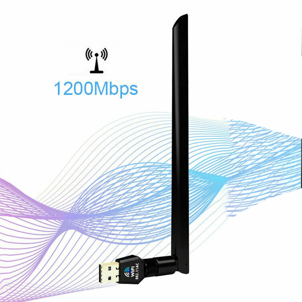 1200Mbps Portable External Dongle Dual Band Mini Wireless With Antenna PC Laptop Wifi Adapter Home Network Card Easy Apply