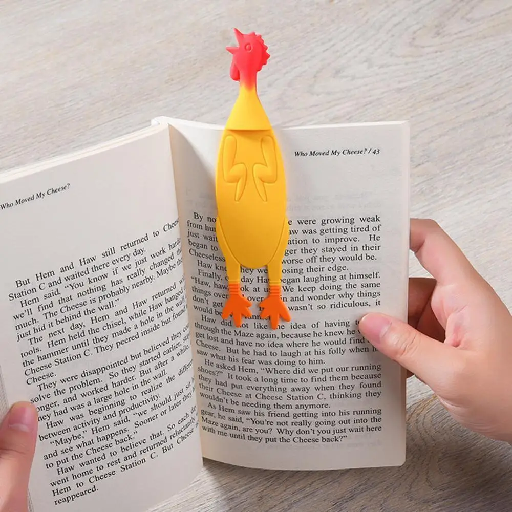 

Silicone Screaming Chicken Bookmark Kawaii Silica Bookmarks For Books Promotional Gift Stationery Film Bookmar Toy