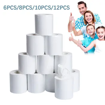 

6/8/10/12 Rolls Toilet Paper Paper Bathroom Toilet Kitchen Paper Tissue Cleaning Paper Wood Pulp Paper Strong Water Absorption