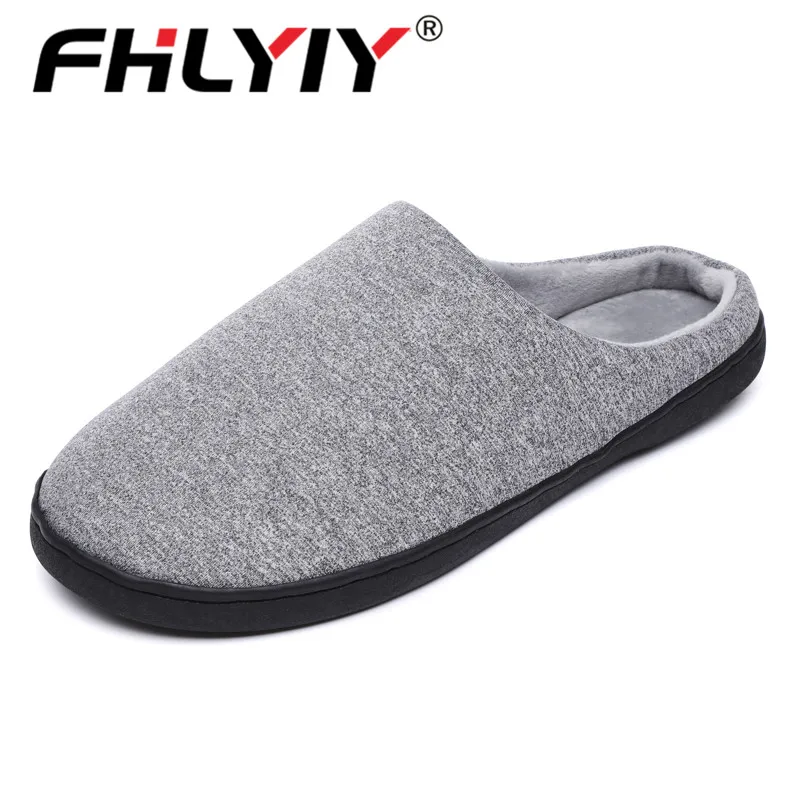 Fhlyiy/теплые мужские тапочки; мягкие домашние тапочки на плоской подошве; нескользящие зимние домашние тапочки; обувь для спальни; Вьетнамки; chaussure homme