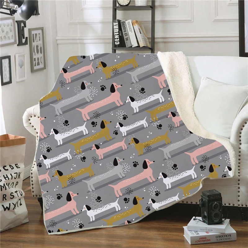 Model 11 Dachshund печать зима пледы одеяло мультфильм узор сон одеяло для мальчиков девочек 150/200 см прямоугольник теплая накладка одеяло - Цвет: Model 11