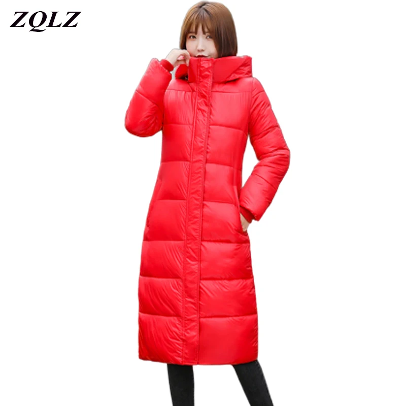 

Zqlz Winter Waterproof Jacket Women Plus Size 4xl Slim Warm Coat Female Fashion Long Paragraph Down Cotton Hooded Parka Mujer