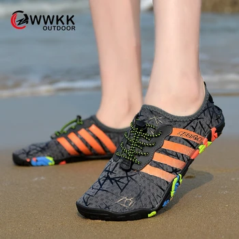 

WWKK Men Hiking Shoes Beach Sandals Upstream Aqua Shoes Non-slip Wear Air Sneakers Trekking Climbing Men Quick-dry Water Shoes